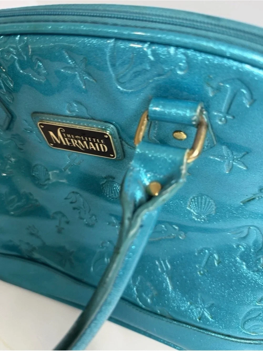 Vtg Loungefly The Little Mermaid Teal bag Used Disney Rare